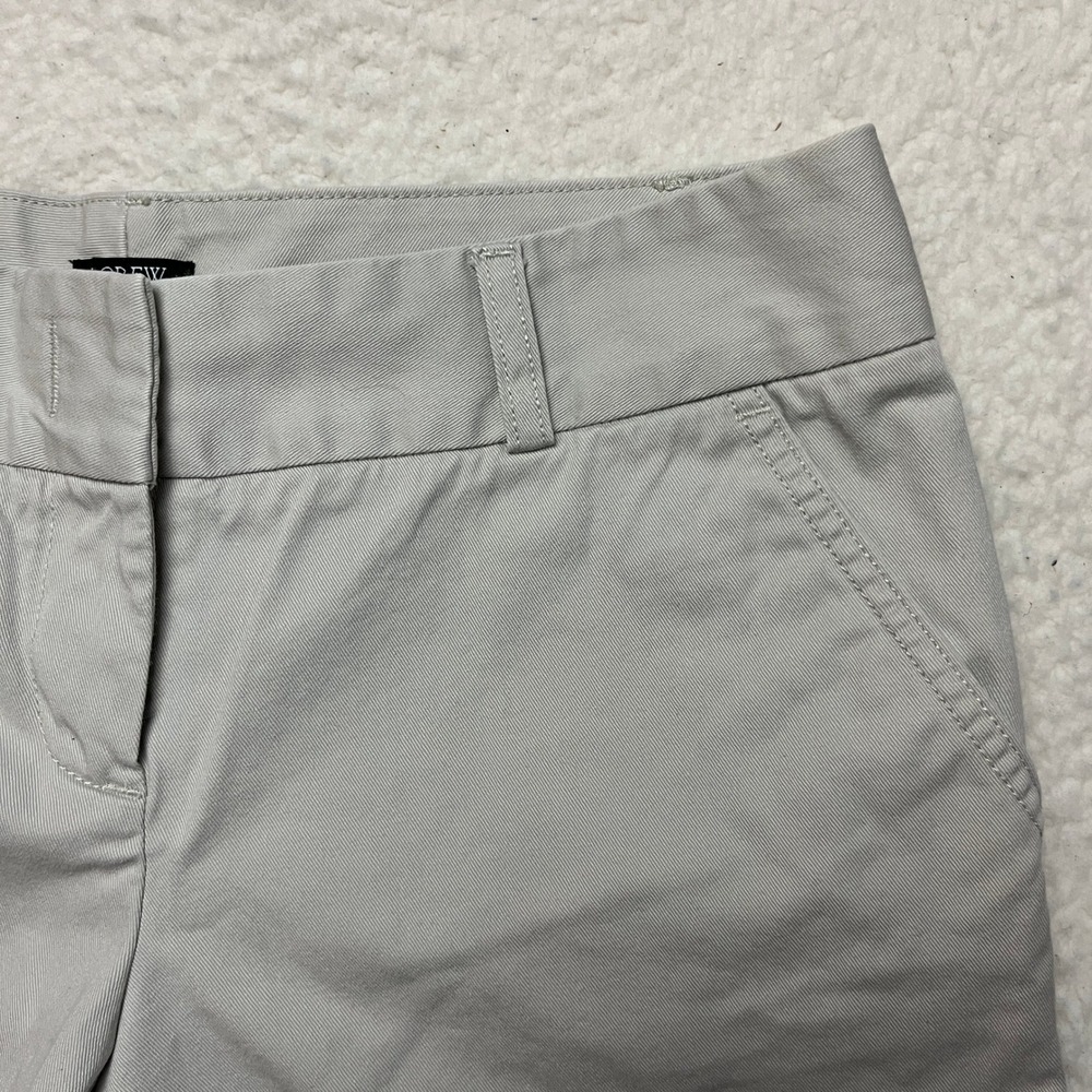 J.Crew Chino Shorts Womens 4 Gray City Fit Twill Cotton Stretch Casual Classic